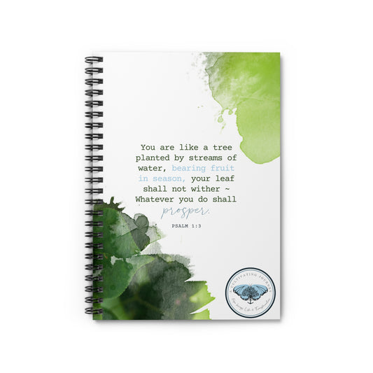 A Cultivating Journey ~ Spiral Journal/Notebook ~ You are like a tree planted ~ Inspirational gifts ~ Motivational gifts ~ Christian gifts