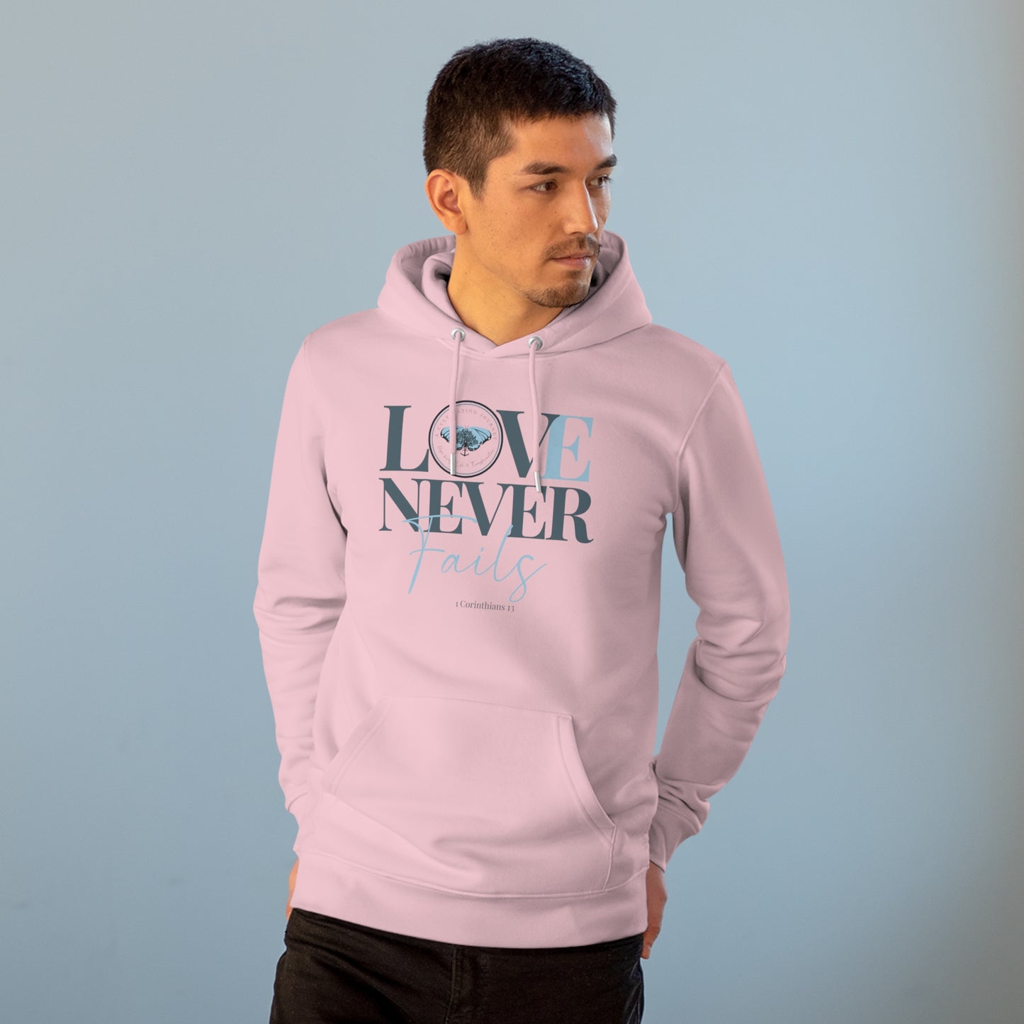 Love Never Fails ~ A Cultivating Journey ~ Comfy Hoodie ~ Motivational hoodie ~ Inspirational hoodie ~ Christian hoodie