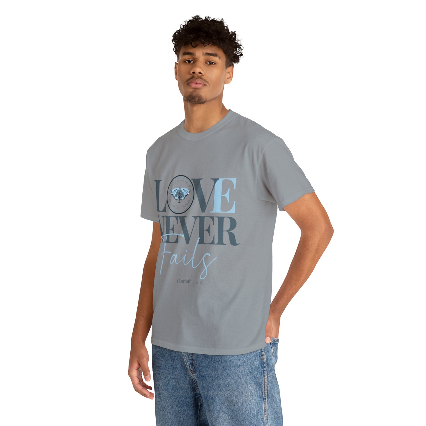 Love Never Fails ~ Comfy Cotton Tee/T-shirt ~ Inspirational tee ~ Christian tee ~ Motivational tee ~ A Cultivating Journey