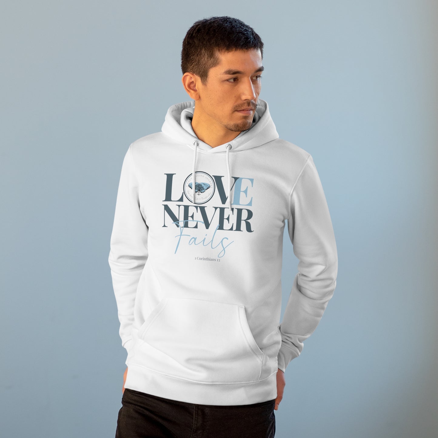 Love Never Fails ~ A Cultivating Journey ~ Comfy Hoodie ~ Motivational hoodie ~ Inspirational hoodie ~ Christian hoodie