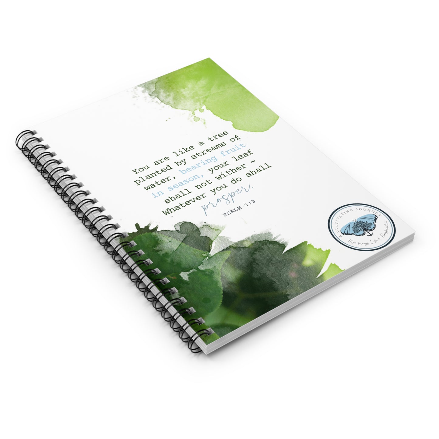 A Cultivating Journey ~ Spiral Journal/Notebook ~ You are like a tree planted ~ Inspirational gifts ~ Motivational gifts ~ Christian gifts