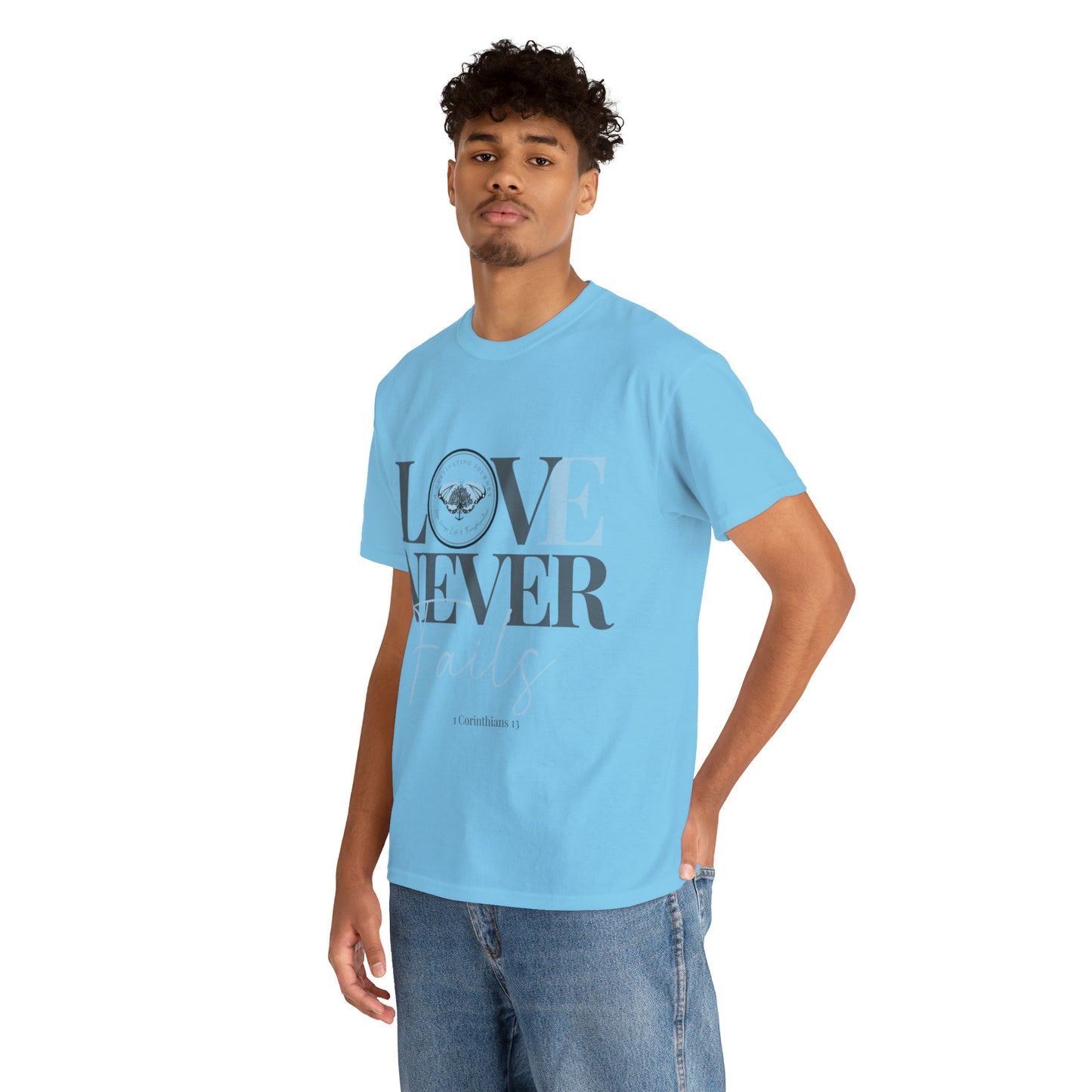 Love Never Fails ~ Comfy Cotton Tee/T-shirt ~ Inspirational tee ~ Christian tee ~ Motivational tee ~ A Cultivating Journey