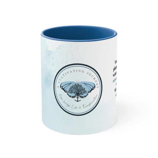 Coffee and Jesus ~ A Cultivating Journey Coffee Mug, 11oz ~ You are like a tree planted ~ Christian gifts ~ Motivational gifts ~ Inspirational gifts