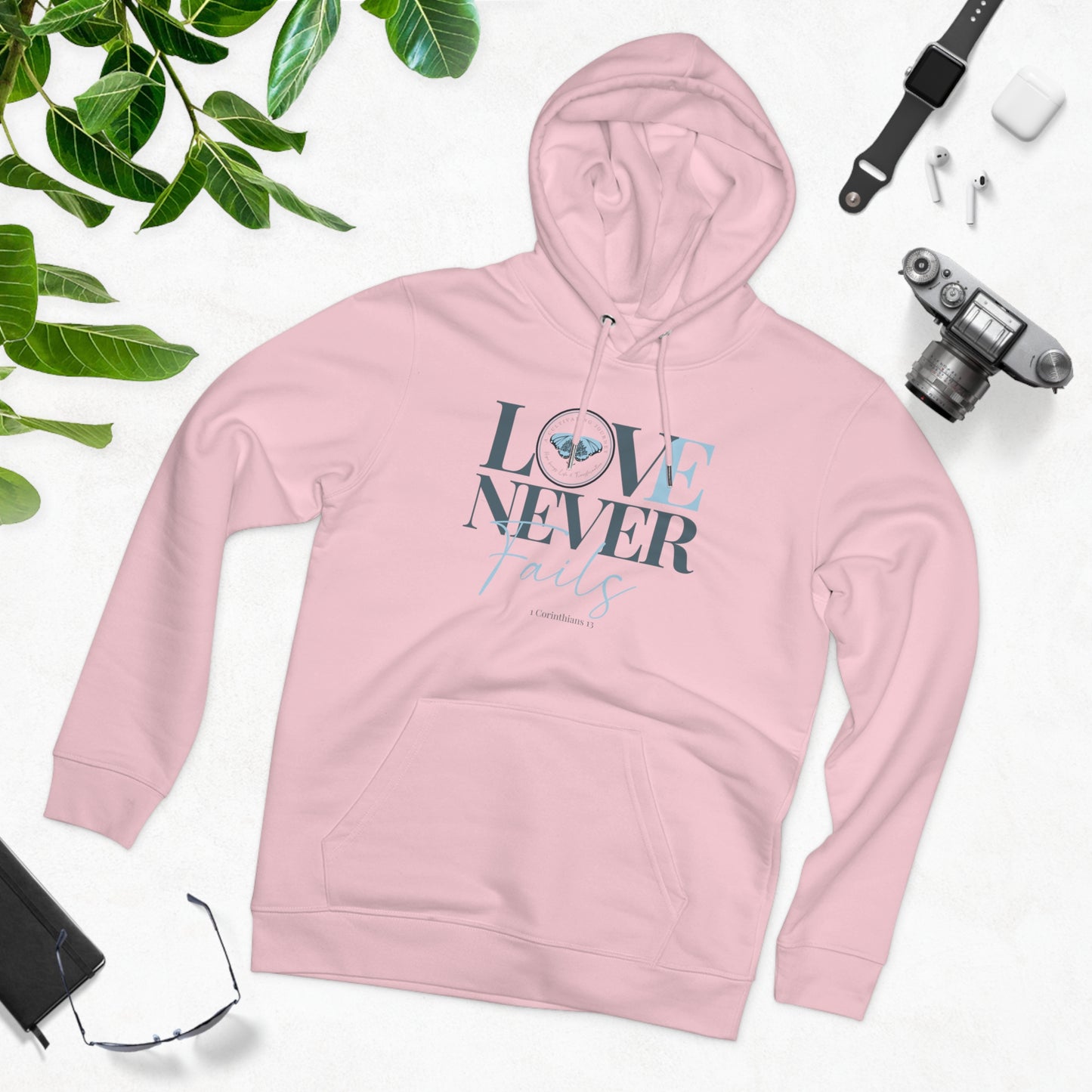 Love Never Fails ~ A Cultivating Journey ~ Comfy Hoodie ~ Motivational hoodie ~ Inspirational hoodie ~ Christian hoodie