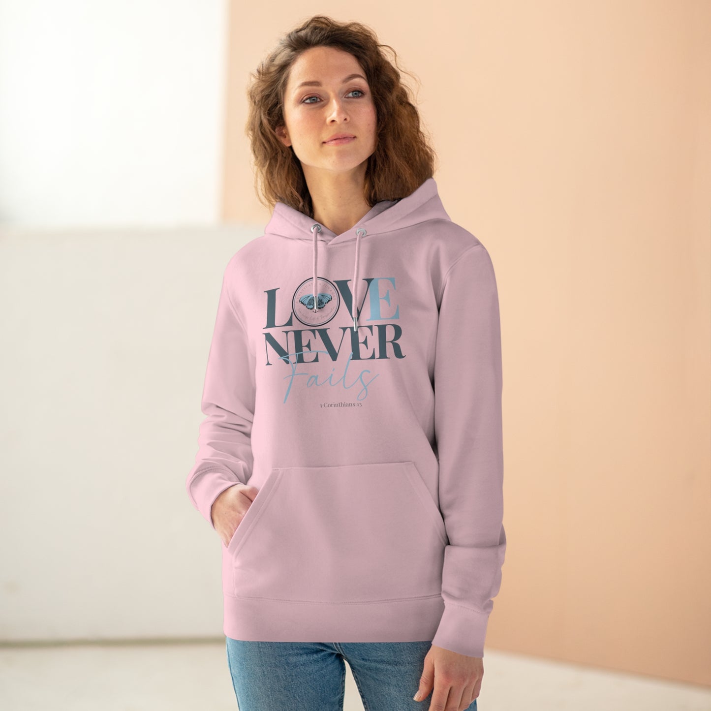 Love Never Fails ~ A Cultivating Journey ~ Comfy Hoodie ~ Motivational hoodie ~ Inspirational hoodie ~ Christian hoodie
