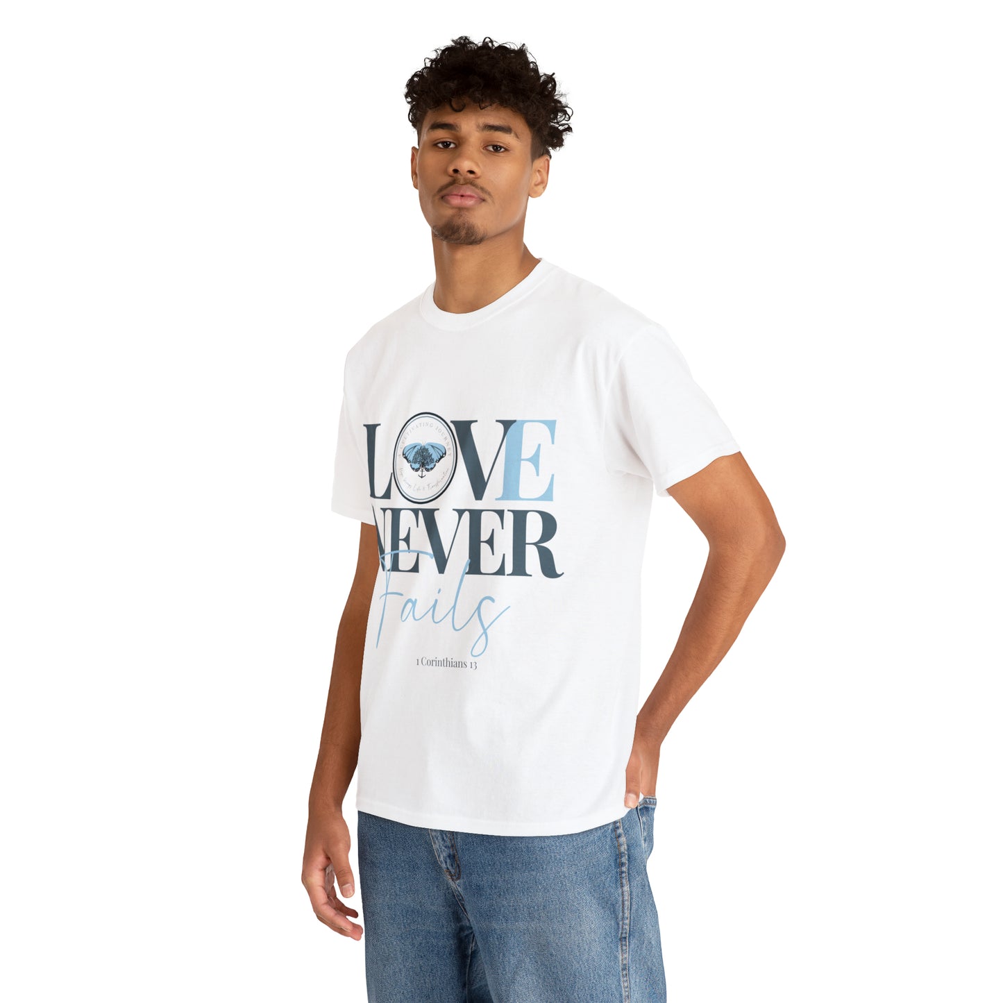 Love Never Fails ~ Comfy Cotton Tee/T-shirt ~ Inspirational tee ~ Christian tee ~ Motivational tee ~ A Cultivating Journey