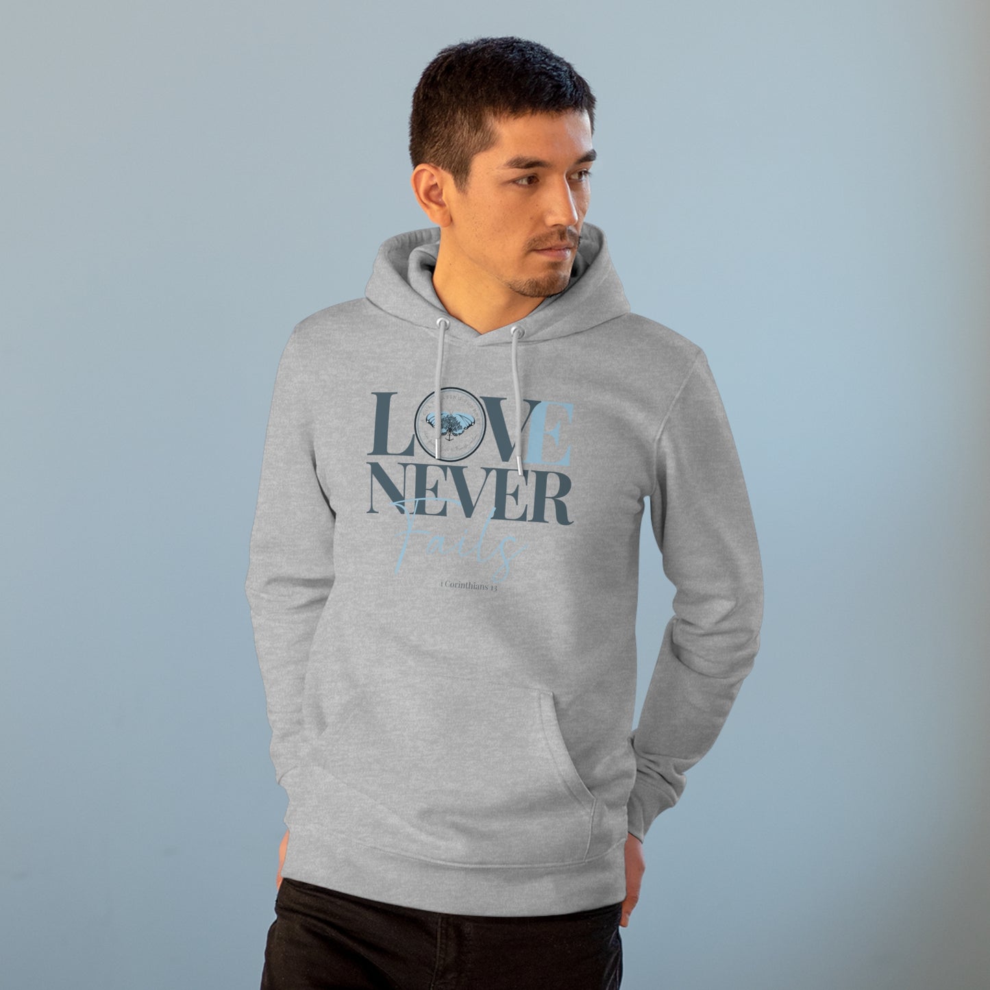 Love Never Fails ~ A Cultivating Journey ~ Comfy Hoodie ~ Motivational hoodie ~ Inspirational hoodie ~ Christian hoodie