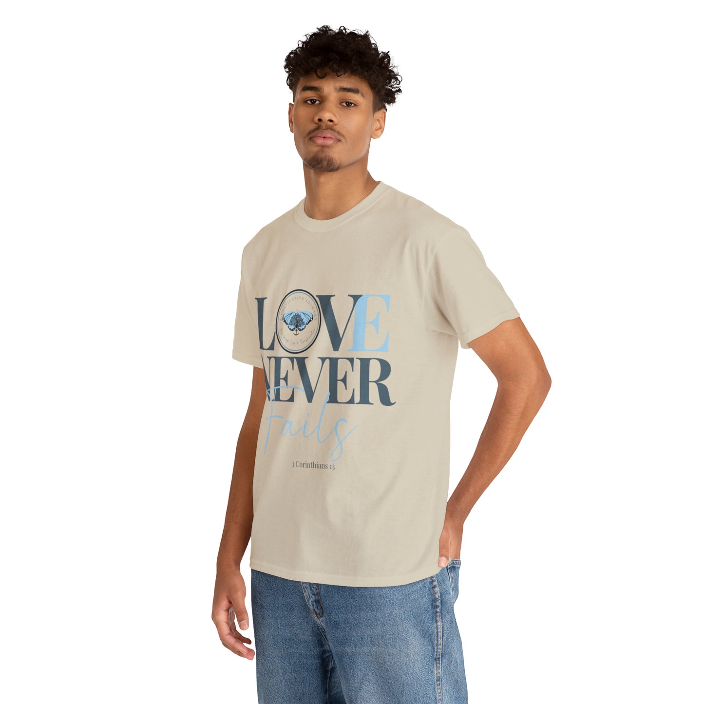 Love Never Fails ~ Comfy Cotton Tee/T-shirt ~ Inspirational tee ~ Christian tee ~ Motivational tee ~ A Cultivating Journey