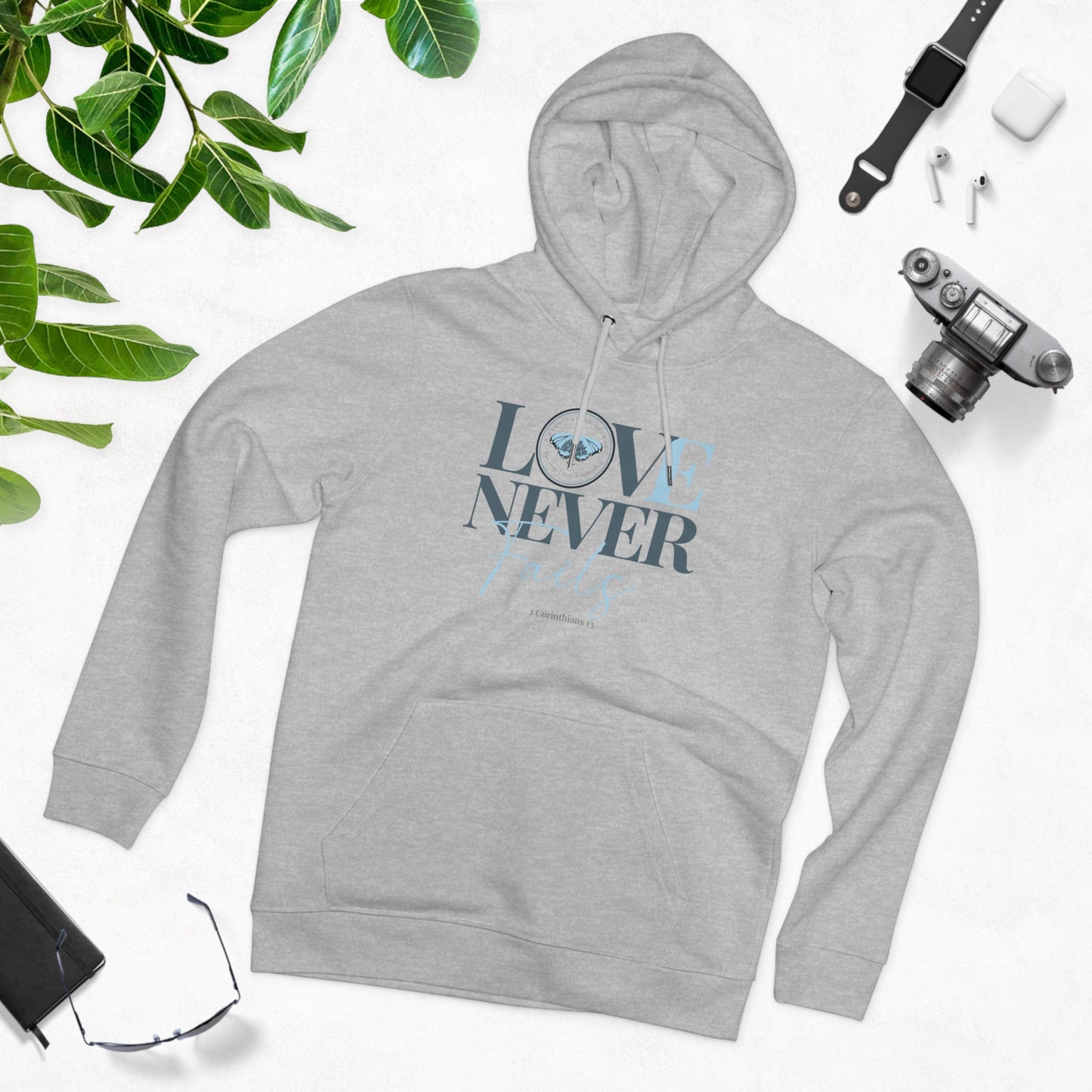 Love Never Fails ~ A Cultivating Journey ~ Comfy Hoodie ~ Motivational hoodie ~ Inspirational hoodie ~ Christian hoodie