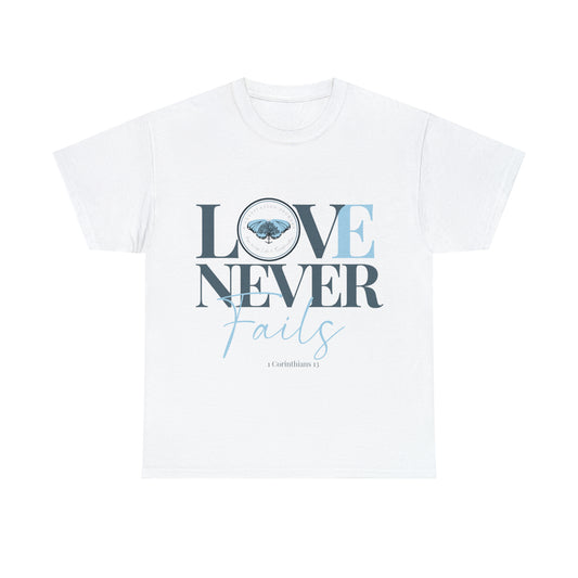 Love Never Fails ~ Comfy Cotton Tee/T-shirt ~ Inspirational tee ~ Christian tee ~ Motivational tee ~ A Cultivating Journey