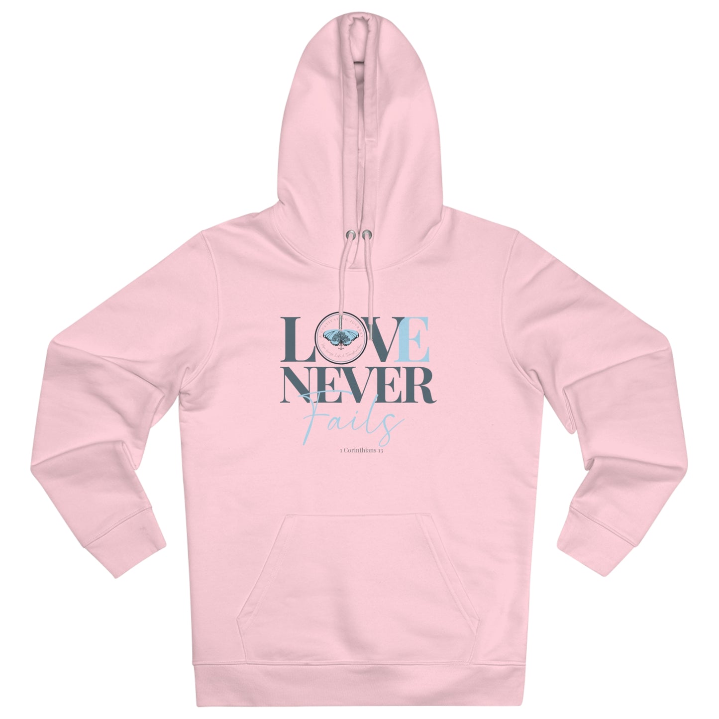 Love Never Fails ~ A Cultivating Journey ~ Comfy Hoodie ~ Motivational hoodie ~ Inspirational hoodie ~ Christian hoodie