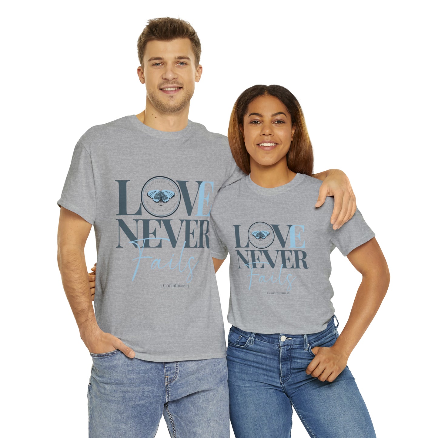 Love Never Fails ~ Comfy Cotton Tee/T-shirt ~ Inspirational tee ~ Christian tee ~ Motivational tee ~ A Cultivating Journey