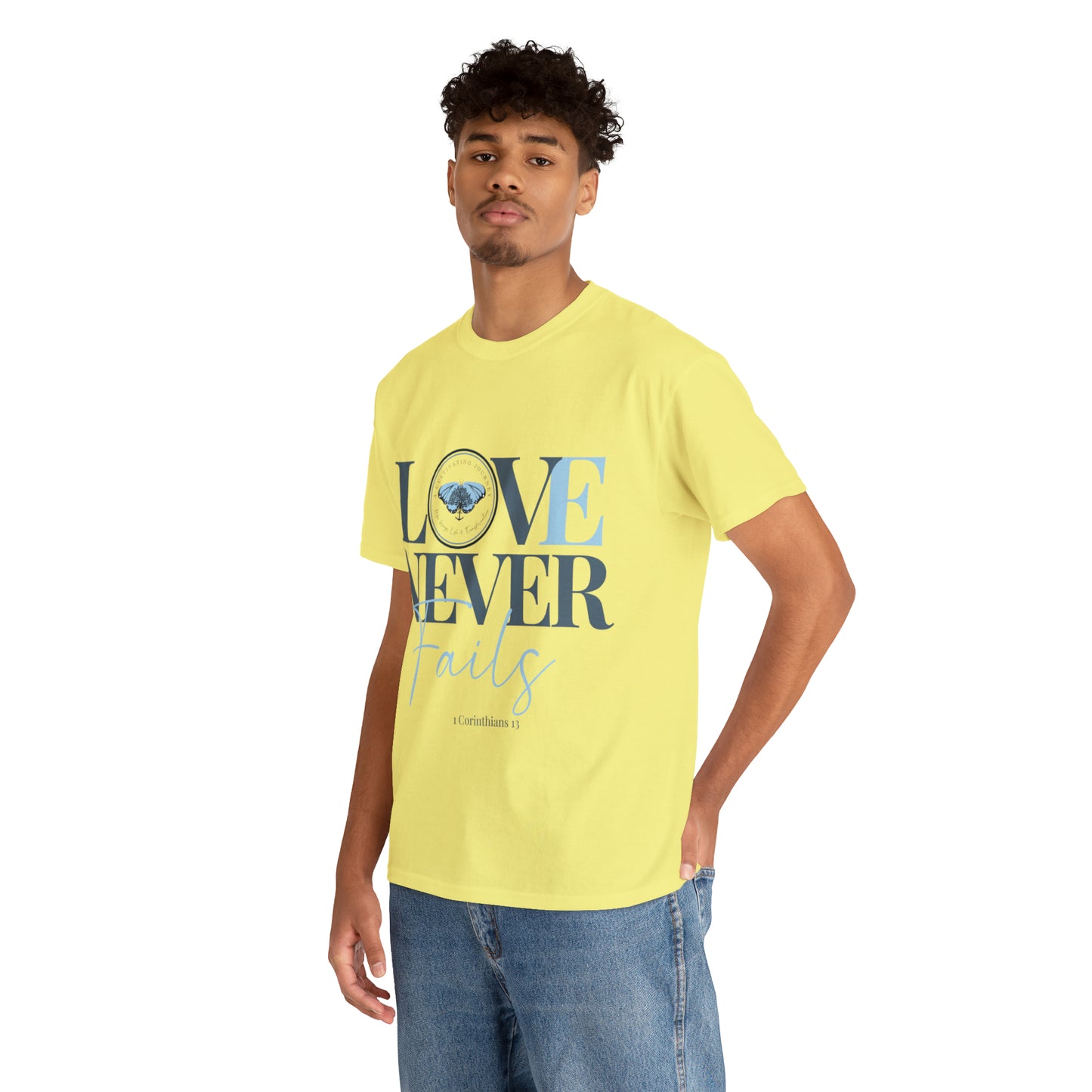 Love Never Fails ~ Comfy Cotton Tee/T-shirt ~ Inspirational tee ~ Christian tee ~ Motivational tee ~ A Cultivating Journey