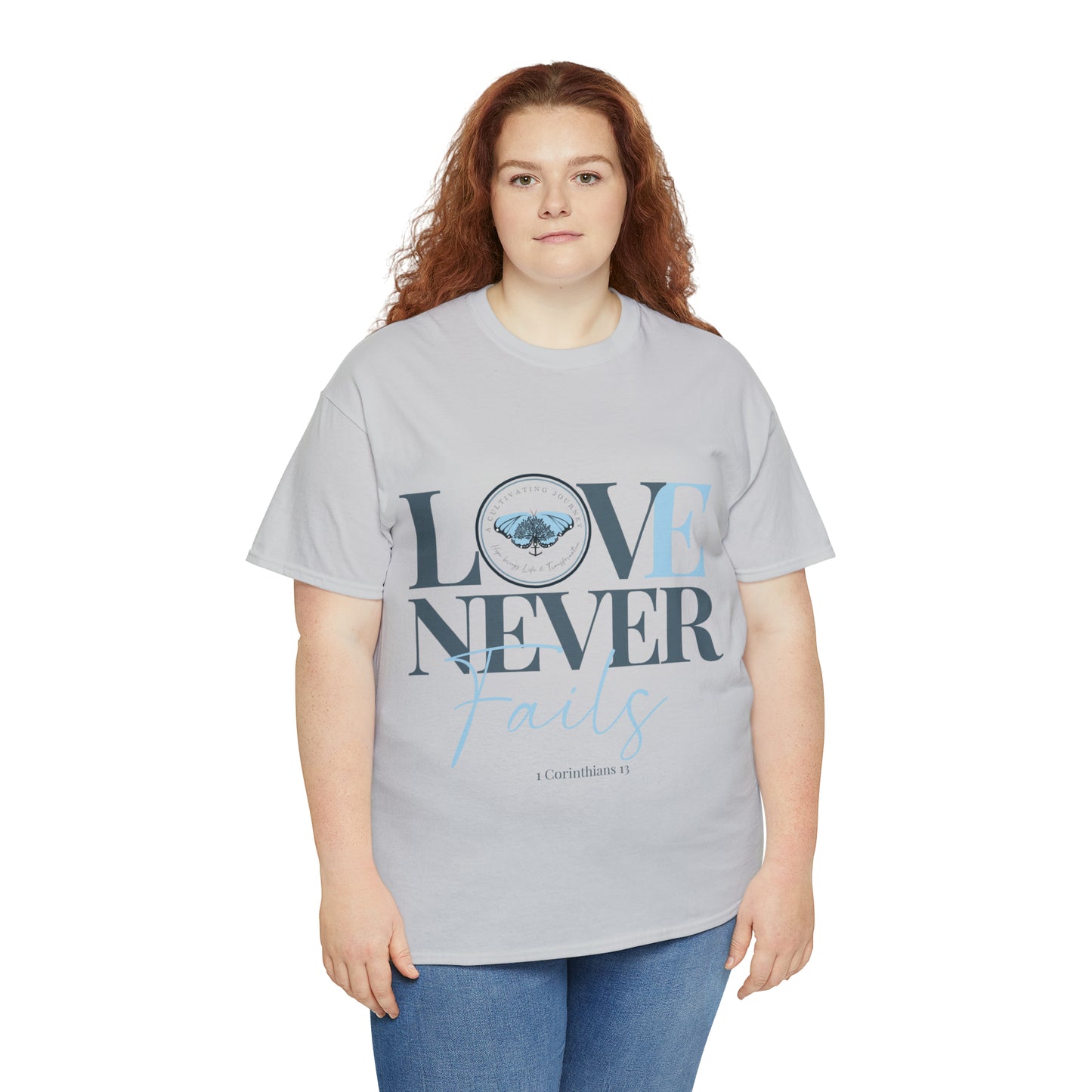 Love Never Fails ~ Comfy Cotton Tee/T-shirt ~ Inspirational tee ~ Christian tee ~ Motivational tee ~ A Cultivating Journey