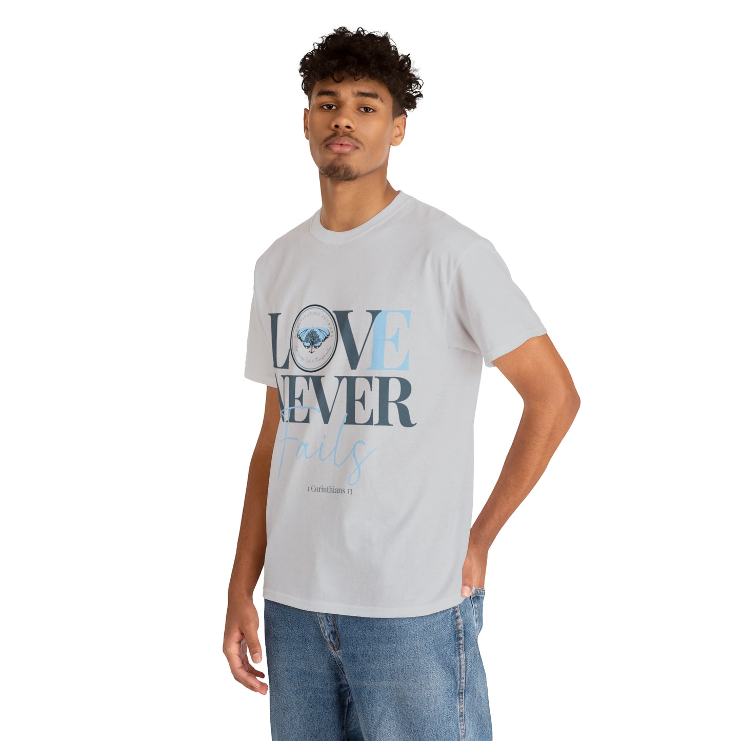 Love Never Fails ~ Comfy Cotton Tee/T-shirt ~ Inspirational tee ~ Christian tee ~ Motivational tee ~ A Cultivating Journey