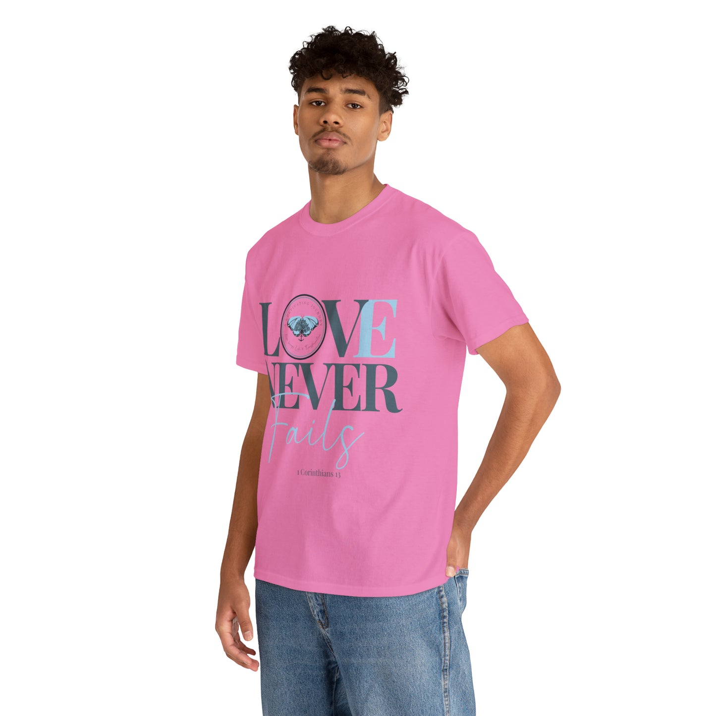Love Never Fails ~ Comfy Cotton Tee/T-shirt ~ Inspirational tee ~ Christian tee ~ Motivational tee ~ A Cultivating Journey