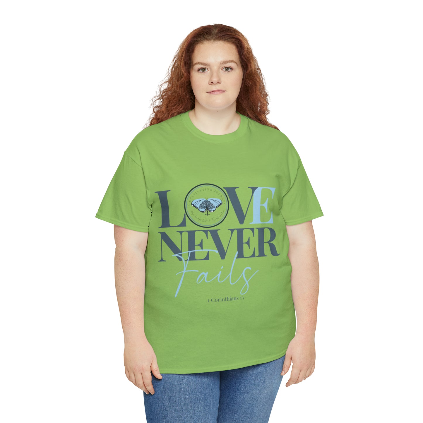 Love Never Fails ~ Comfy Cotton Tee/T-shirt ~ Inspirational tee ~ Christian tee ~ Motivational tee ~ A Cultivating Journey