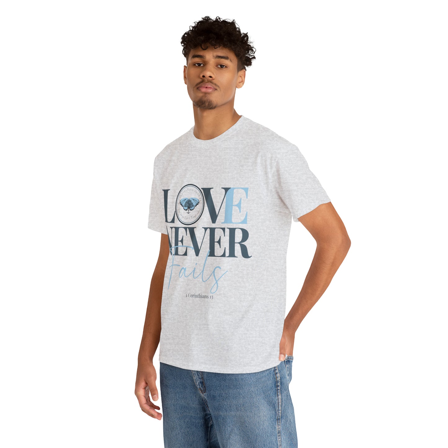 Love Never Fails ~ Comfy Cotton Tee/T-shirt ~ Inspirational tee ~ Christian tee ~ Motivational tee ~ A Cultivating Journey