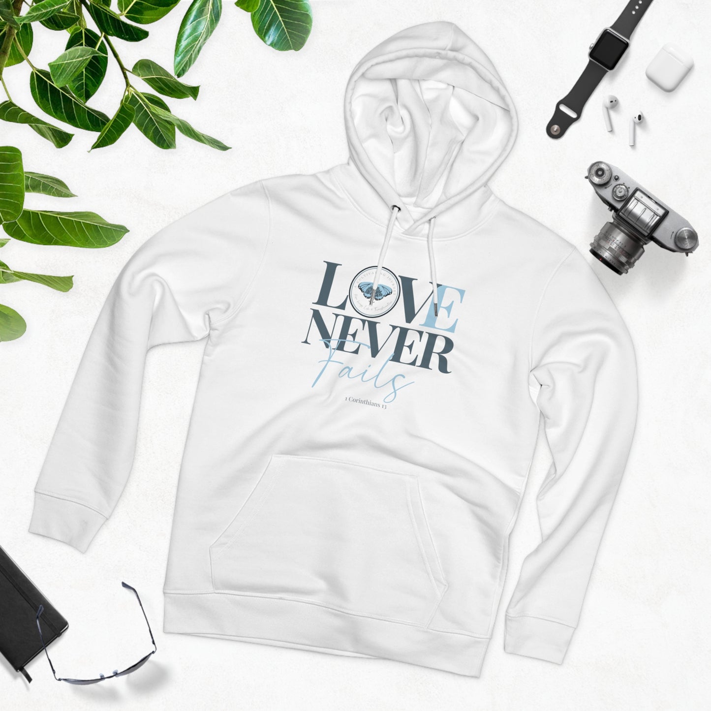 Love Never Fails ~ A Cultivating Journey ~ Comfy Hoodie ~ Motivational hoodie ~ Inspirational hoodie ~ Christian hoodie